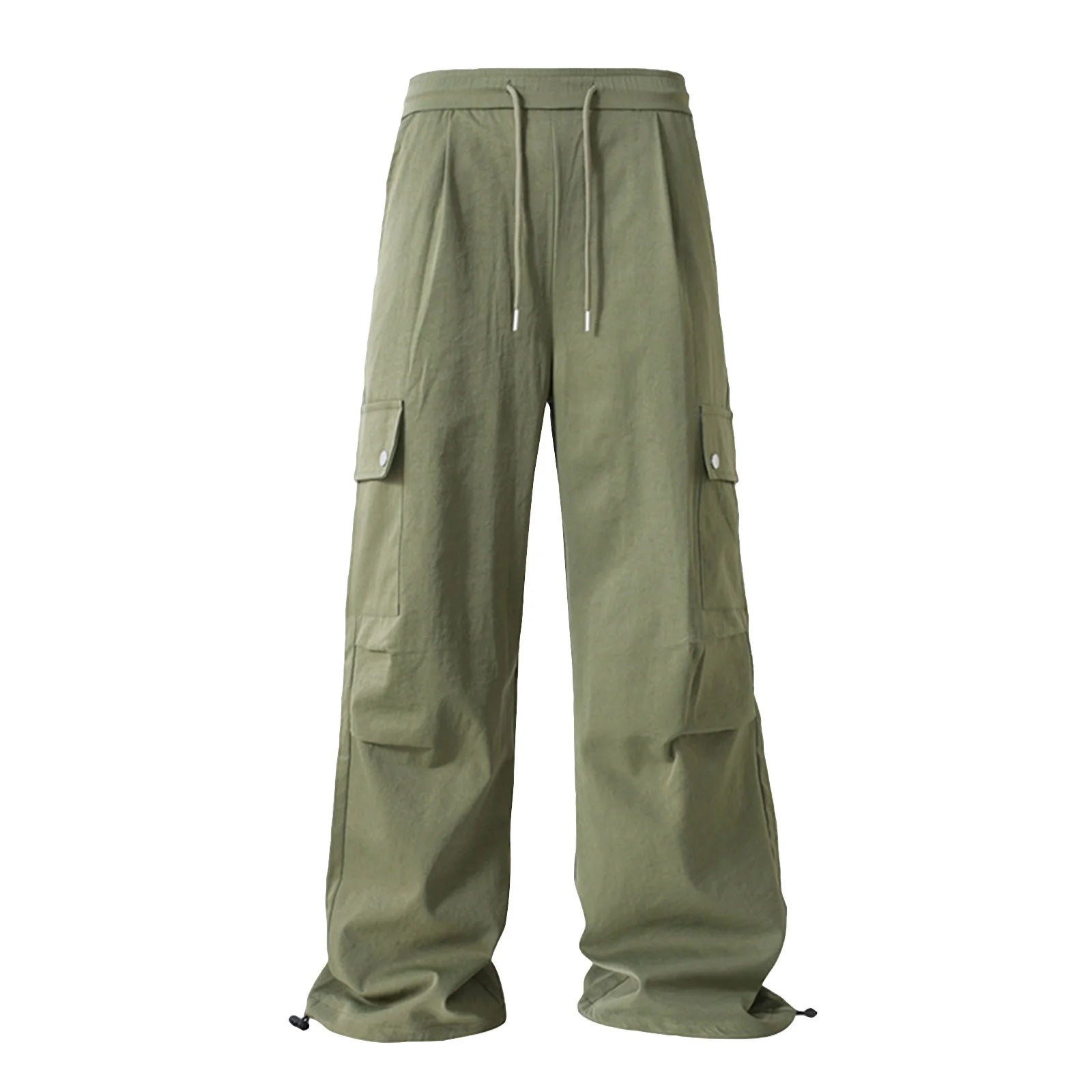 Men'S Casual Fashion Work Trousers Solid Color Multi-Color Loose Pocket Work Trousers Men'S Home Trousers Nine-Point Trousers