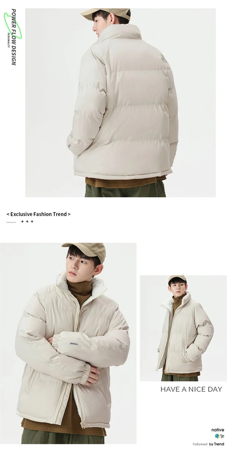Winter Warm Stand Collar Men Parkas Thickened Windproof Male Cotton Jackets High Quality Korean Fashion Overcoats for Men Hot