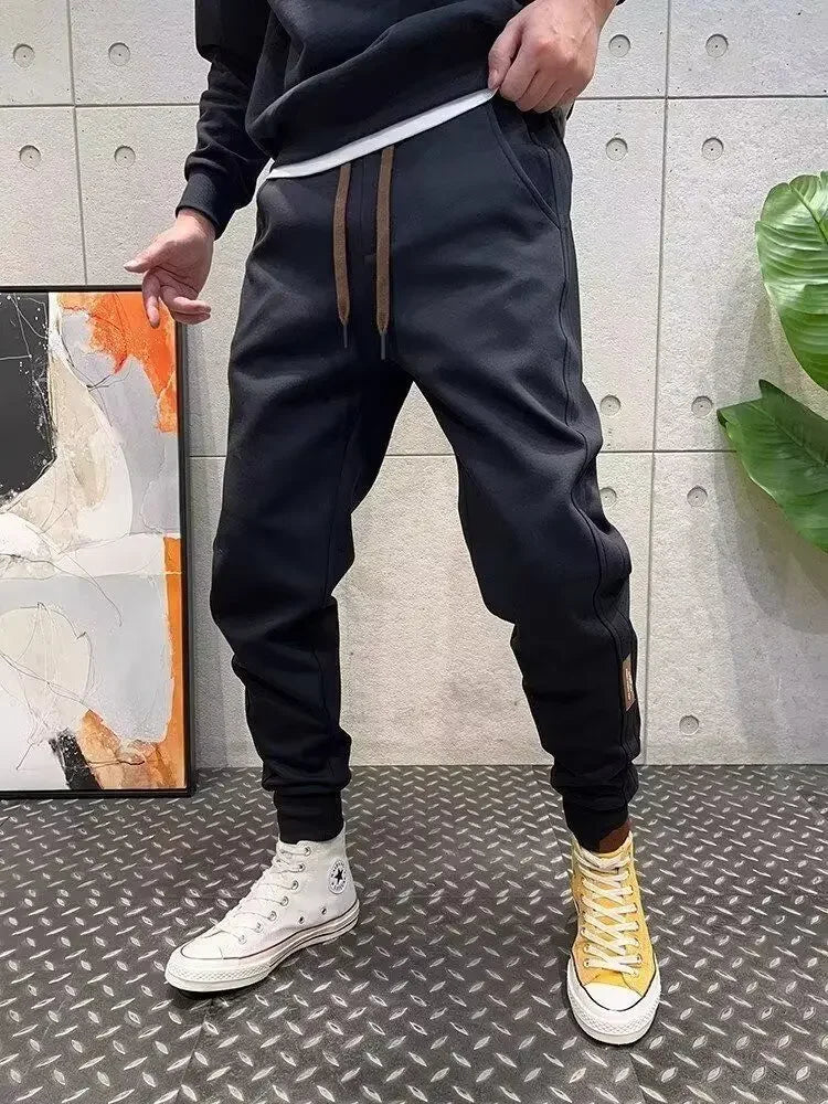 2025 New Tying Trousers for Men Versatile Embroidery Sports Versatile Trousers for Small Feet