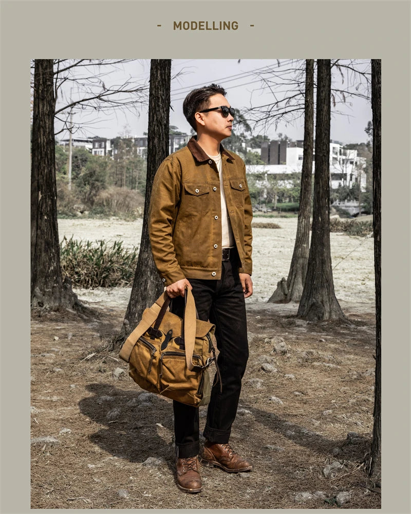 Red Tornado Classic Type 3 Waxed Trucker Jacket American Casual Style Work Wear Coat